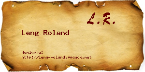 Leng Roland névjegykártya